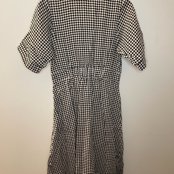 Linen Gaia Geo Shirt Midi Dress in black/white, RARE Size US 8. - Picture 11 of 11